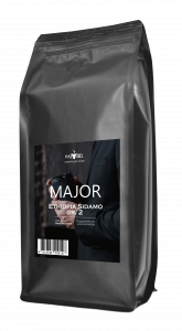 Кофе натуральный жареный в зернах "Ethiopia Sidamo gr.2", ТМ "MAJOR",100% арабика, средняя обжарка 1 кг, РБ (1кор/10шт)