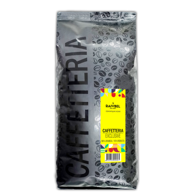 Кофе натуральный жареный в зернах "EXCLUSIVE", ТМ "CAFFETTERIA", средняя обжарка 90/10, 1 кг, РБ (1кор/10шт)